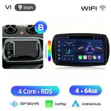 Junsun Autoradio 2 Din, Système Android, Apple CarPlay et Android Auto sans fil, GPS, pour Mercedes Benz Fortwo 2014-2020