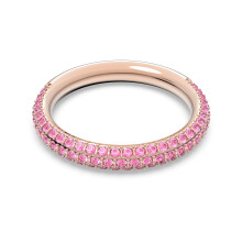 (7#=54mm) Rose Gold Double Row Pink Cubic Zirconia Full Eternity Band Dainty Stackable Wedding Ring for Women 5642908