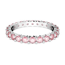 (8#=57mm) Silver Single Row Round Blush Pink Cubic Zirconia Double Sided Full Eternity Band Dainty Stackable Ring for Women 5658852