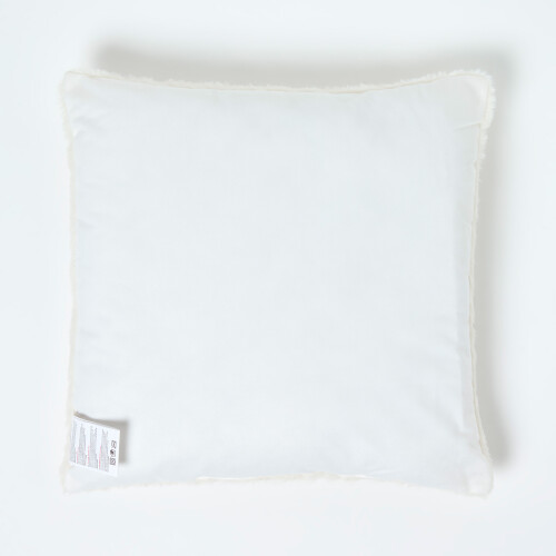 Homescapes Slogan Cushion Pair Plush Embroidered Design 2