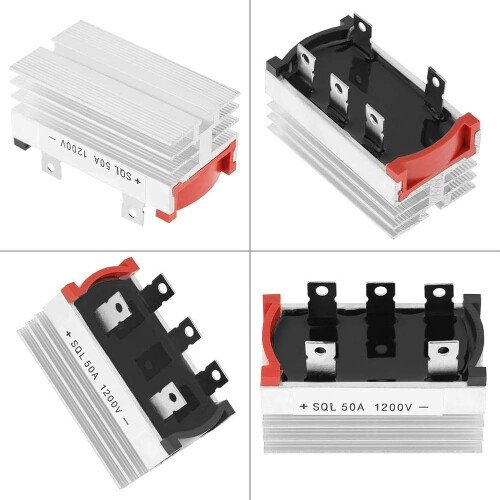 ASHATA 2x 3 Phase Bridge Rectifier 50A 1200V High Power Aluminum Diode for 2