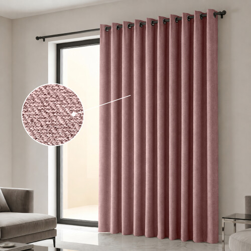 Imperial Rooms (Linen Ringtop - Blush) 66x84 Dual Panel Curtains with Free Tiebacks | Premium Quality Drapes