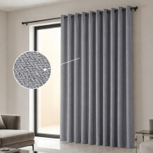 (Linen Ringtop - Grey) 66x84 Dual Panel Curtains with Free Tiebacks | Premium Quality Drapes