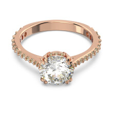 (7#=54mm) Rose Gold Round Brilliant Cut Pave Side Stone Engagement Ring Dainty Thin Band Promise Ring for Women 5642643