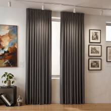 (Blackout Pencil Pleat - Dark Grey) 66x84 Dual Panel Curtains with Free Tiebacks | Premium Quality Drapes