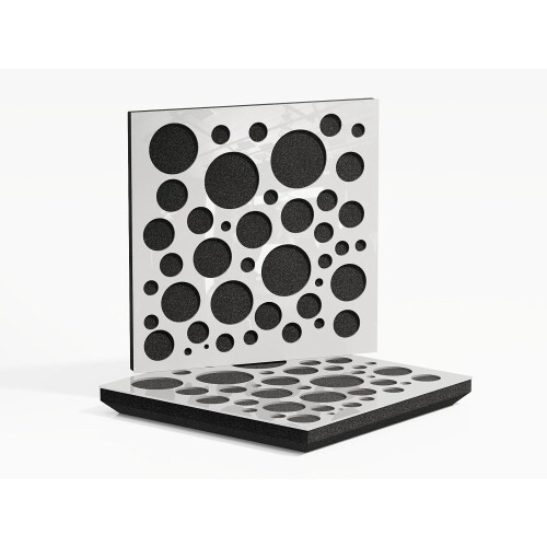 (White glossy Plastic) 2 Pack - Sound Absorption-Diffuse Acoustic Panel "P16" | 50x50x5cm | Absorption - Diffusion - Reflection