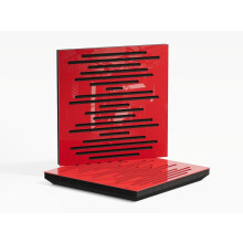 (Red glossy Plastic) 2 Pack - Sound Absorption-Diffuse Acoustic Panel "P14" | 50x50x5cm | Absorption - Diffusion - Reflection
