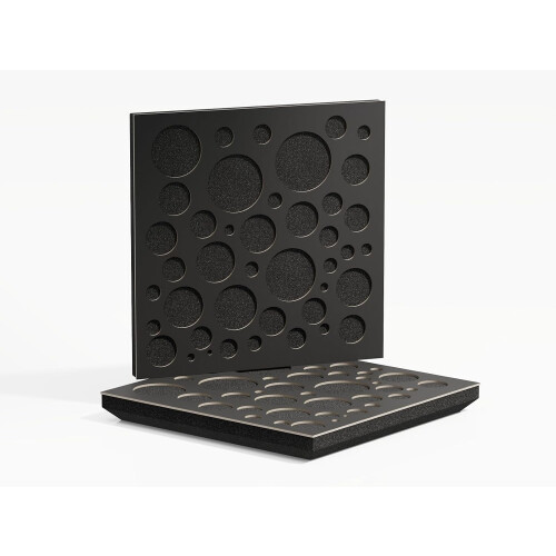 (Black) 2 Pack - Sound Absorption-Diffuse Acoustic Panel "P16" | 50x50x5cm | Absorption - Diffusion - Reflection