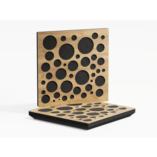 (Oak) 2 Pack - Sound Absorption-Diffuse Acoustic Panel "P16" | 50x50x5cm | Absorption - Diffusion - Reflection