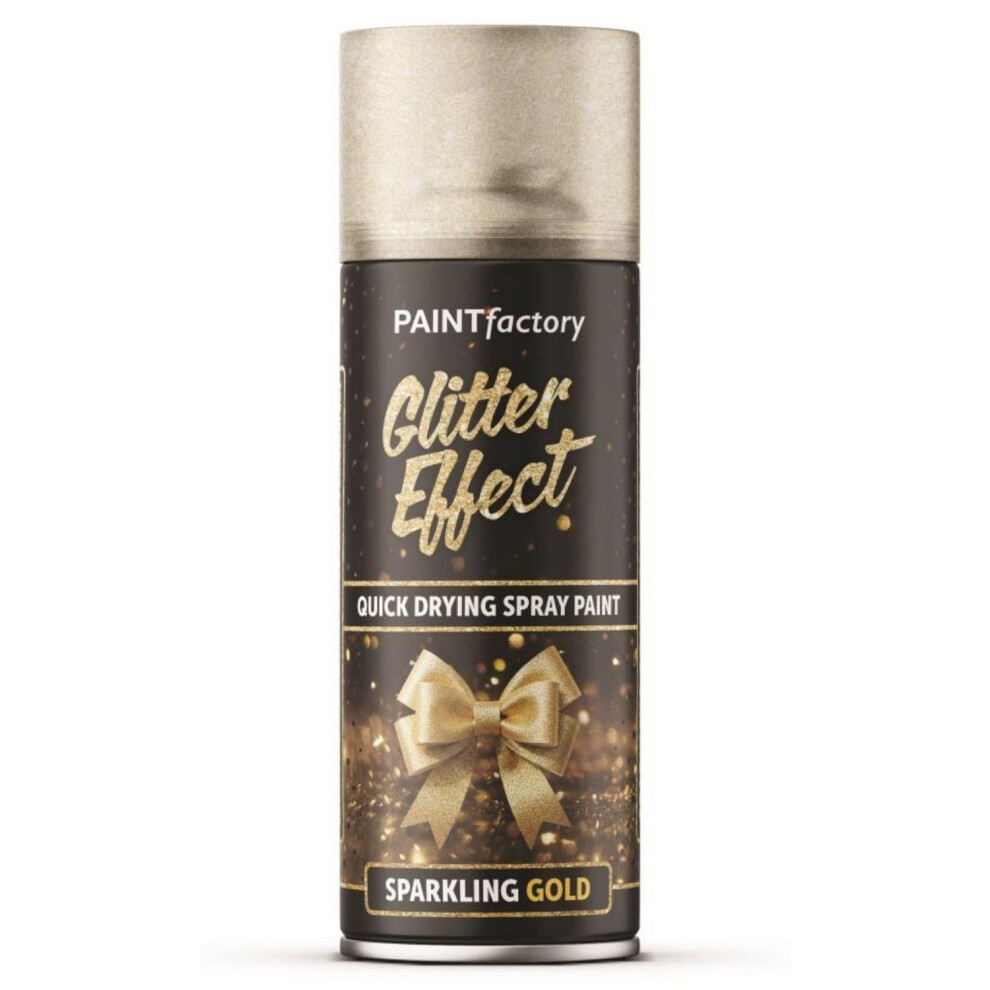 1X - Paint Factory Gold Glitter Effect Spray Paint 400Ml 5055319513456