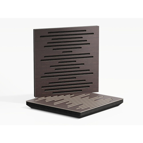 (Wenge) 2 Pack - Sound Absorption-Diffuse Acoustic Panel "P14" | 50x50x5cm | Absorption - Diffusion - Reflection