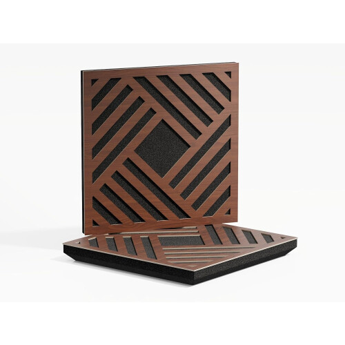 (Nut) 2 Pack - Sound Absorption-Diffuse Acoustic Panel "P1" | 50x50x5cm | Absorption - Diffusion - Reflection