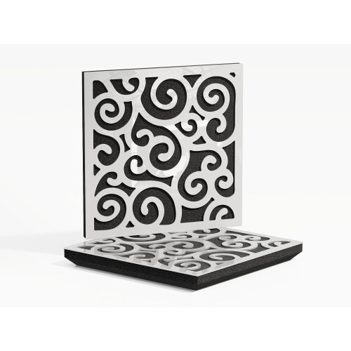 (White glossy Plastic) 2 Pack - Sound Absorption-Diffuse Acoustic Panel "P12" | 50x50x5cm | Absorption - Diffusion - Reflection
