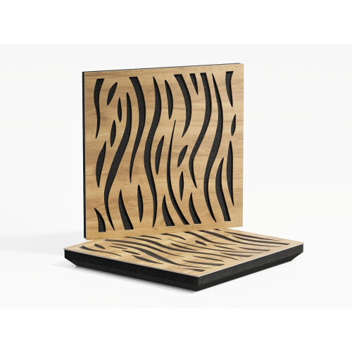 (Oak) 2 Pack - Sound Absorption-Diffuse Acoustic Panel "P13" | 50x50x5cm | Absorption - Diffusion - Reflection