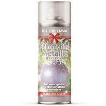 1X - Silver Glitter Spray Paint 200ml For Christmas Xmas Arts Craft Metallic