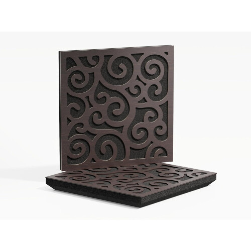 (Wenge) 2 Pack - Sound Absorption-Diffuse Acoustic Panel "P12" | 50x50x5cm | Absorption - Diffusion - Reflection