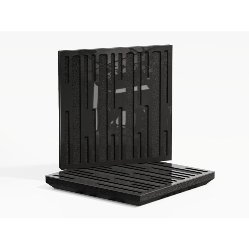 (Black glossy Plastic) 2 Pack - Sound Absorption-Diffuse Acoustic Panel "P10" | 50x50x5cm | Absorption - Diffusion - Reflection
