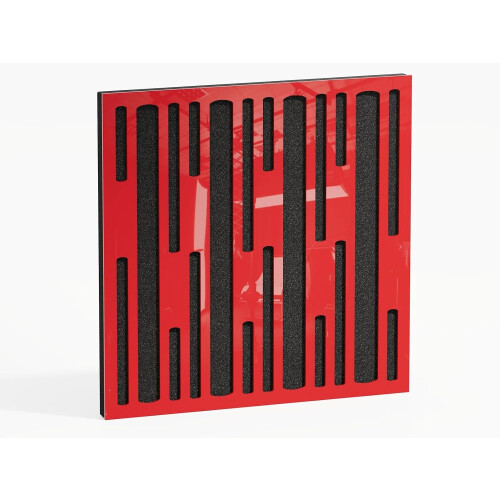 (Red glossy Plastic) 2 Pack - Sound Absorption-Diffuse Acoustic Panel "P10" | 50x50x5cm | Absorption - Diffusion - Reflection 1