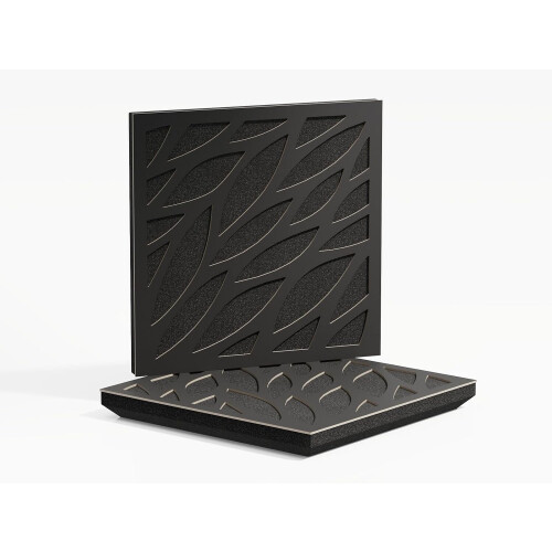 (Black) 2 Pack - Sound Absorption-Diffuse Acoustic Panel "P17" | 50x50x5cm | Absorption - Diffusion - Reflection