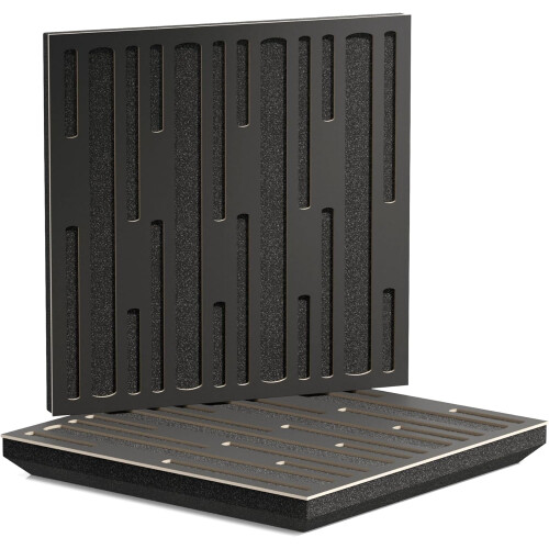 (Black) 2 Pack - Sound Absorption-Diffuse Acoustic Panel "P10" | 50x50x5cm | Absorption - Diffusion - Reflection