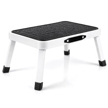 (White) Futura Folding Step Stool Premium Heavy-Duty Step Stool Wide Non Slip Step 150kg Capacity
