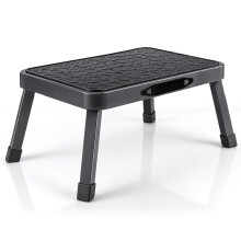 (Grey) Futura Folding Step Stool Premium Heavy-Duty Step Stool Wide Non Slip Step 150kg Capacity