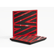 (Red glossy Plastic) 2 Pack - Sound Absorption-Diffuse Acoustic Panel "P11" | 50x50x5cm | Absorption - Diffusion - Reflection