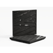(Black glossy Plastic) 2 Pack - Sound Absorption-Diffuse Acoustic Panel "P11" | 50x50x5cm | Absorption - Diffusion - Reflection