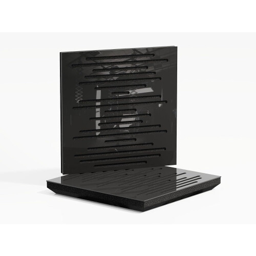 (Black glossy Plastic) 2 Pack - Sound Absorption-Diffuse Acoustic Panel "P14" | 50x50x5cm | Absorption - Diffusion - Reflection
