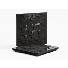 (Black glossy Plastic) 2 Pack - Sound Absorption-Diffuse Acoustic Panel "P16" | 50x50x5cm | Absorption - Diffusion - Reflection