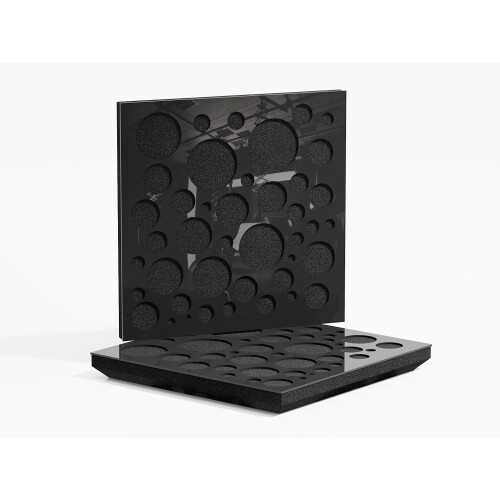 (Black glossy Plastic) 2 Pack - Sound Absorption-Diffuse Acoustic Panel "P16" | 50x50x5cm | Absorption - Diffusion - Reflection