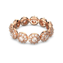 (7#=54mm) Dual Sided Reversible Halo Crystal Rose Gold Eternity Ring Sparkly Bridal Daily Stack Finger Jewelry SOR0023
