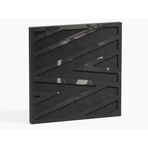 (Black glossy Plastic) 2 Pack - Sound Absorption-Diffuse Acoustic Panel "P11" | 50x50x5cm | Absorption - Diffusion - Reflection 1