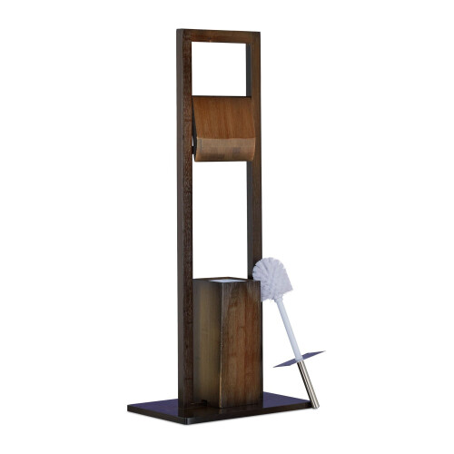 WC-stoel bamboe donkerbruin 1