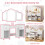Kids Dressing Table Set w/ Stool, Mirror, Drawers 3