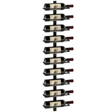 Wine Rack, Wall Mounted, 10 Tier Metal Wine Display Rack, Storage Holder for Kitchen, Dining Room, Bar, Cellar, Black