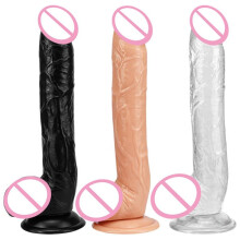 (Black) J90 Extra Long Realistic Dildo with Suction Cup PVC Penis Anal Plug Adult Sex Toy