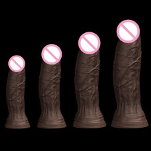 (S) Large Silicone Dildo Realistic Big Penis Anal Plug Adult Sex Toy Nepal Black Male Masturbator Female Pleasure