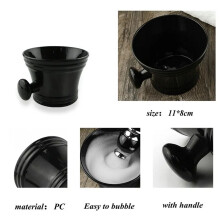 White Plastic Shaving Brush Bowl Men'S Beard Care Foam Mug Bowl with Handle Facial Cleaning Tools