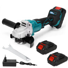 Meuleuse d'angle sans fil 125mm, moteur brushless, 3 vitesses, pour batterie Makita 18V avec 2XBattery
