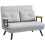 4-in-1 Velvet-Feel Double Sofa Bed, with Pillows - Light Grey 1