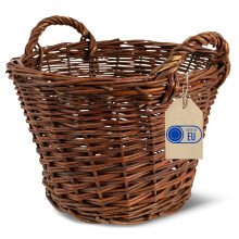 Creative Home Weidenkorb mit Zwei Henkel | Groß ø 35 cm | Für Geschenkkorb