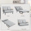 4-in-1 Velvet-Feel Double Sofa Bed, with Pillows - Light Grey 6