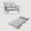 4-in-1 Velvet-Feel Double Sofa Bed, with Pillows - Light Grey 5