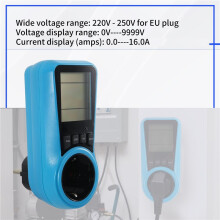 Socket Digital Current Meter Voltmeter AC Power Meter Watt Power Tester Wattmeter - EU Plug