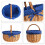Creative Home Großer Picknickkorb Stoffeinlage Rot 43 x 32 x 37 cm 9
