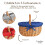 Creative Home Großer Picknickkorb Stoffeinlage Rot 43 x 32 x 37 cm 6