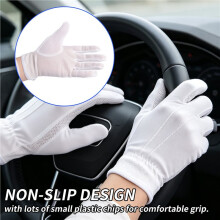 Pair Protective Anti-Slip White Cotton Work Driving Gloves