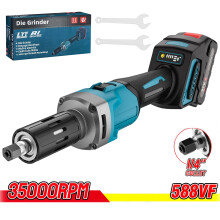 Meuleuse rotative sans fil 6mm, 2000W, 35000RPM, 4 vitesses, moteur sans balais pour batterie Makita 18V