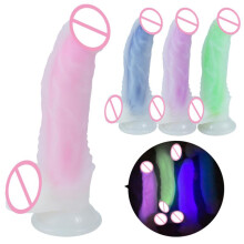 (Pink trumpet) Glow in Dark Silicone Dildo Realistic Penis for Women Adult Sex Toys Waterproof Soft Bendable Vibrator